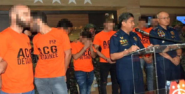 The arrests in the Philippines. Photo: Sun Star Manila