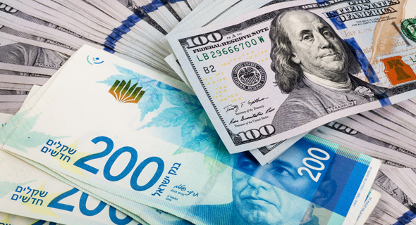 Shekels and dollars. Photo: Shutterstock