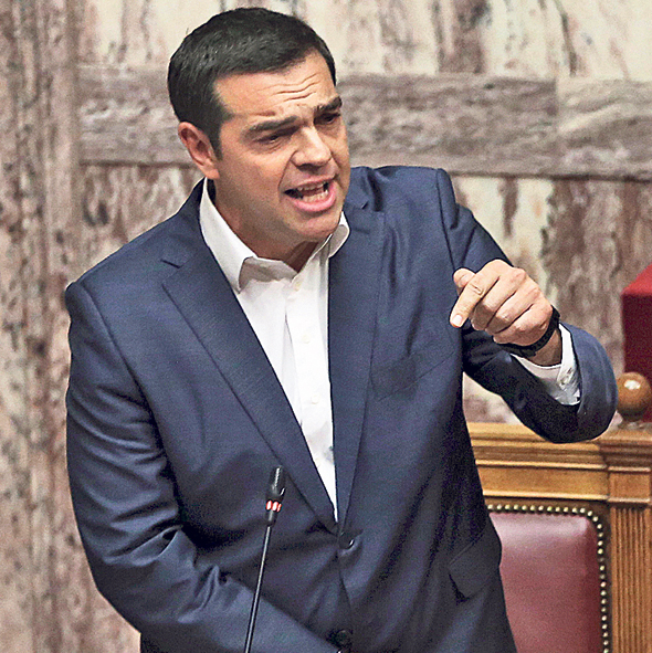 ראש ממשלת יוון ציפראס. "הרבה פעמים כשהיוונים הצביעו למען דבר מסוים, הם קיבלו בסוף את היפוכו", מסביר סערי