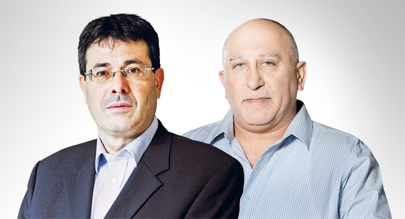 מימין: מנכ"ל בנק יהב שאול גלברד ומנכ"ל בנק מזרחי אלדד פרשר מימין: מנכ"ל בנק יהב שאול גלברד ומנכ"ל בנק מזרחי אלדד פרשר