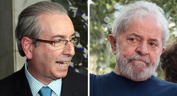 מימין: נשיא ברזיל לשעבר דה סילבה, ויו"ר בית הנבחרים לשעבר קוניה מימין: נשיא ברזיל לשעבר דה סילבה, ויו"ר בית הנבחרים לשעבר קוניה