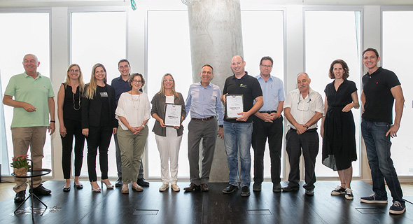The judges and winners of the Calcalist's FoodTech competition. Photo: Orel Cohen The judges and winners of the Calcalist's FoodTech competition. Photo: Orel Cohen