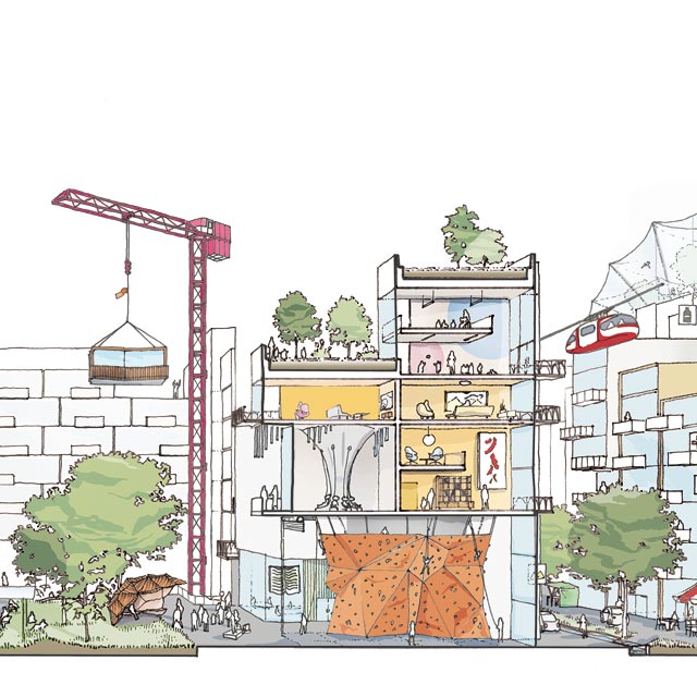 מוסף שבועי 23.8.18 איור העיר שעלתה מן האינטרנט, איור: Sidewalk Labs