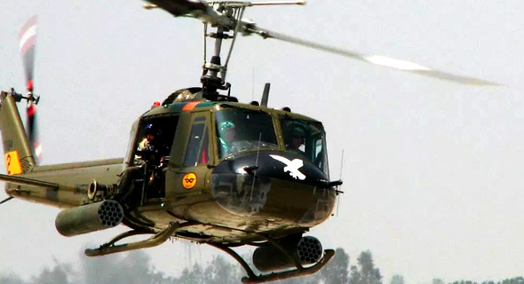 מסוק בל UH1, בגרסה שנושאת חימוש לתקיפה מסוק בל UH1, בגרסה שנושאת חימוש לתקיפה