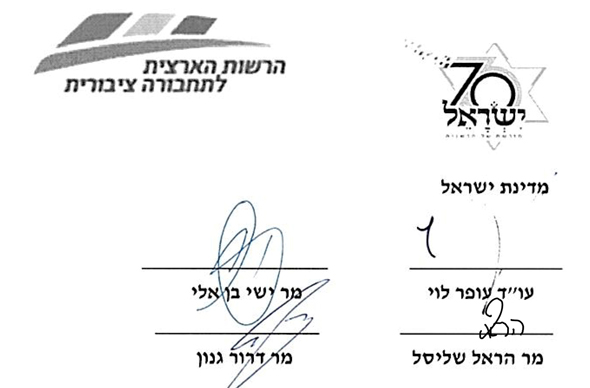 חתימת דרור גנון על המסמך חתימת דרור גנון על המסמך