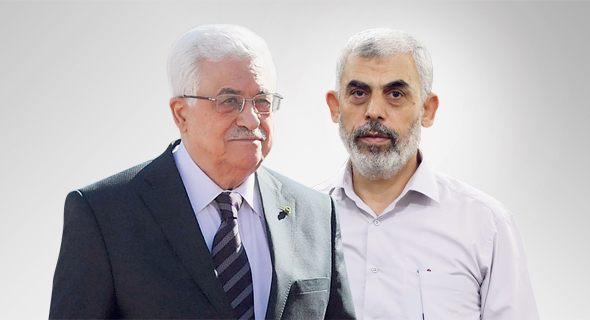 מימין: סנוואר ואבו מאזן מימין: סנוואר ואבו מאזן