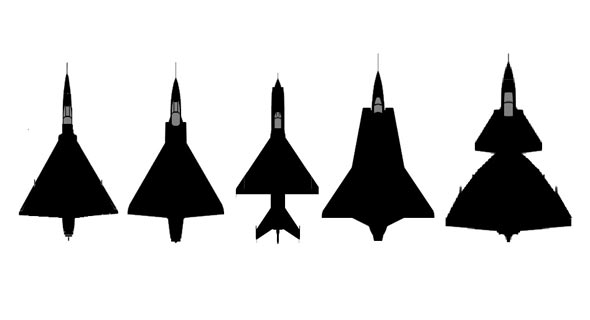 מטוסי התקופה. משמאל: ה-F102 האמריקאי, המיראז' 3 הצרפתי, המיג 21 הסובייטי, הדראקן השבדי והמטוס עליו תקראו עוד רגע מטוסי התקופה. משמאל: ה-F102 האמריקאי, המיראז' 3 הצרפתי, המיג 21 הסובייטי, הדראקן השבדי והמטוס עליו תקראו עוד רגע