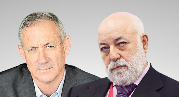 מימין האוליגרך ויקטור וקסלברג והרמטכ"ל לשעבר בני גנץ שותף בכיר בחברת GetSat, צילום: רויטרס