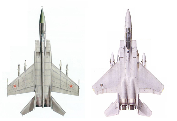 F15 ומיג 25. האחד הוביל לפיתוחו של השני F15 ומיג 25. האחד הוביל לפיתוחו של השני
