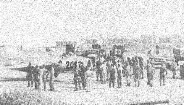 מטוסו של נו קום סוק, ביום נחיתתו בקימפו מטוסו של נו קום סוק, ביום נחיתתו בקימפו