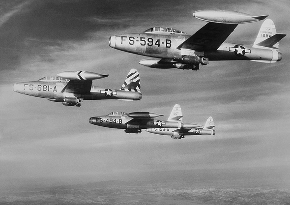 מטוסי F84 אמריקאיים במשימת תקיפה