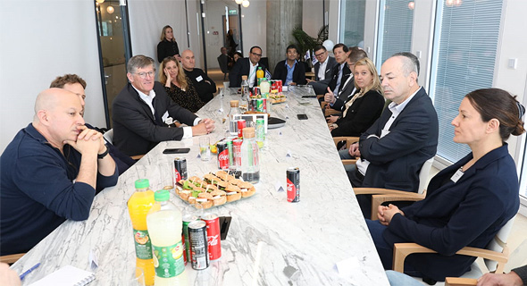 Michael Corbat (third from left) meeting with Israeli tech luminaries. Photo: PR Michael Corbat (third from left) meeting with Israeli tech luminaries. Photo: PR