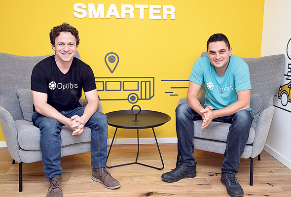 Optibus founders Amos Haggiag and Eitan Yanovsky. Photo: Tamar Matzpi
