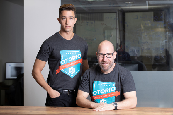 Otorio&#39;s co-founders Daniel Bren and Yair Attar. Photo: Ofir Abe