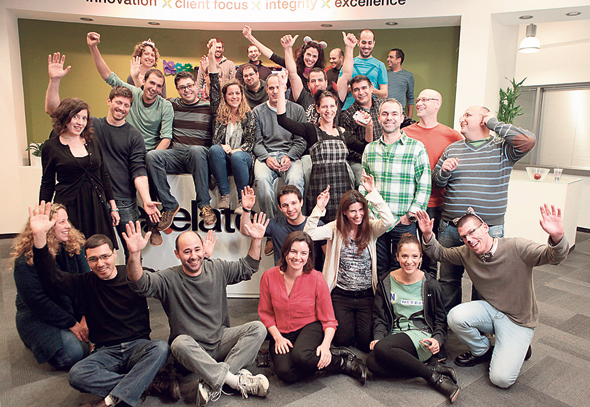Israeli tech workers celebrate their exit (illustration). Photo: Amit Sha'al Israeli tech workers celebrate their exit (illustration). Photo: Amit Sha'al