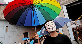 מפגינים בהונג קונג, צילום: רויטרס 