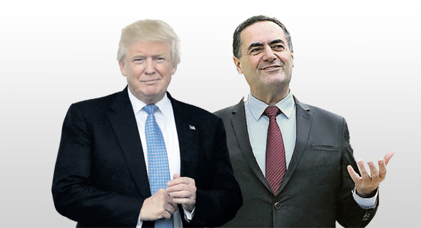 מימין: שר התחבורה היוצא ישראל כץ ונשיא ארה”ב דונלד טראמפ מימין: שר התחבורה היוצא ישראל כץ ונשיא ארה”ב דונלד טראמפ