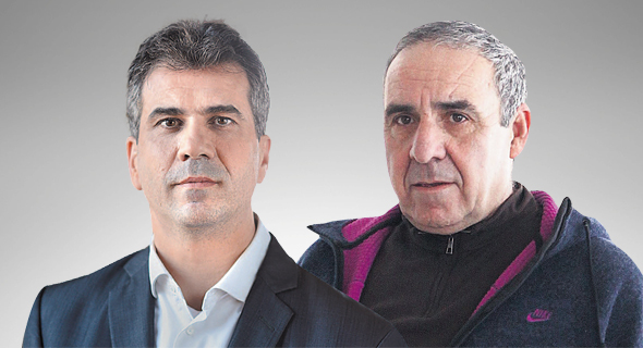 מנכ"ל נשר משה קפלינסקי ושר הכלכלה אלי כהן מנכ"ל נשר משה קפלינסקי ושר הכלכלה אלי כהן