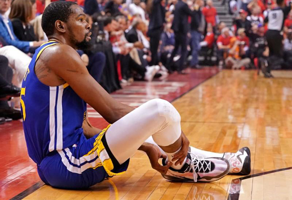 NBA player Kevin Durant after an injury. Photo: Reuters NBA player Kevin Durant after an injury. Photo: Reuters