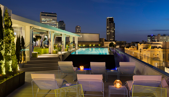 Poli House's rooftop pool. Photo: Assaf Pinchuk, Poli House by Brown Hotels Poli House's rooftop pool. Photo: Assaf Pinchuk, Poli House by Brown Hotels