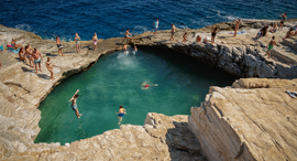 פוטו בריכות טבעיות ליד ים יוון THASSOS circa, צילום: שאטרסטוק