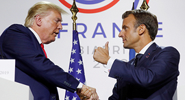 נשיא צרפת עמנואל מקרון ו נשיא ארה"ב דונלד טראמפ בסיום פסגת G7, צילום: רויטרס