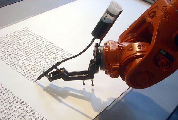 A handwriting robot. Photo: Wikimedia A handwriting robot. Photo: Wikimedia