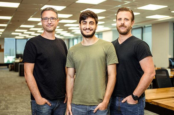 Explorium co-founders Omer Har (left), Maor Shlomo, and Or Tamir. Photo: Doron Letzter Explorium co-founders Omer Har (left), Maor Shlomo, and Or Tamir. Photo: Doron Letzter