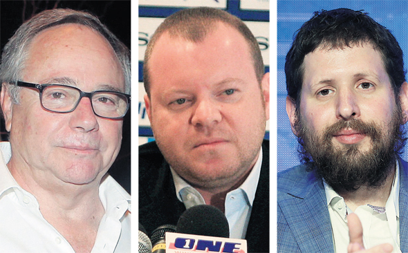 מימין: שולם לפידות, אלכס שניידר ובעל השליטה בהראל יאיר המבורגר מימין: שולם לפידות, אלכס שניידר ובעל השליטה בהראל יאיר המבורגר