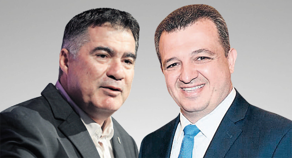 מימין: כרמל שאמה הכהן ראש עיריית ר"ג וראול סרוגו נשיא התאחדות בוני הארץ מימין: כרמל שאמה הכהן ראש עיריית ר"ג וראול סרוגו נשיא התאחדות בוני הארץ