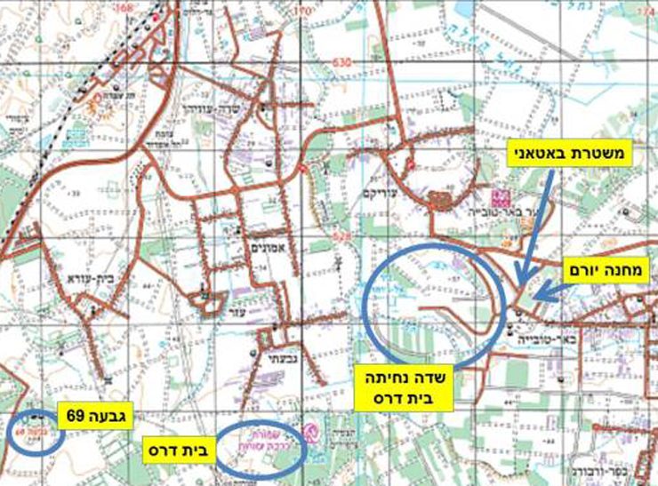 מפת האזור כיום עם סימוני אזורי הלחימה מפת האזור כיום עם סימוני אזורי הלחימה
