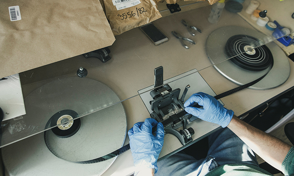 The digitization of the Israel Broadcasting Authority archive. Photo: Tomi Herpaz