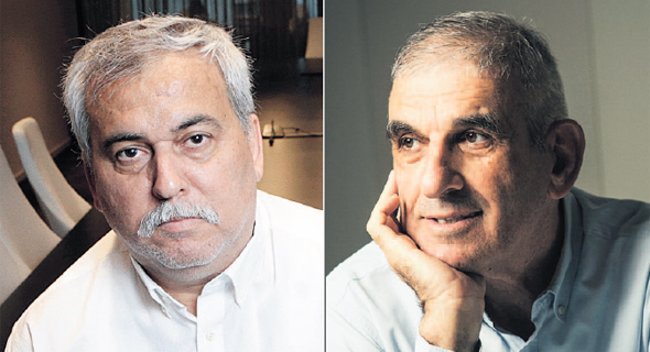 מימין: יוסי בכר ונחום ביתן. סיטואציה בעייתית מול הבנקים מימין: יוסי בכר ונחום ביתן. סיטואציה בעייתית מול הבנקים
