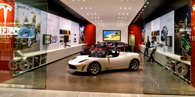 A Tesla dealership. Photo: Nicolas Fleury/Flickr