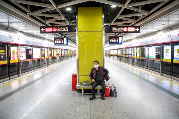 Empty train station in Guangdong. Photo: API Empty train station in Guangdong. Photo: API