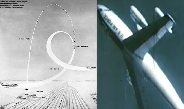 מימין: B47 באמצע הלופ, ומבנה ההטלה האנכית מימין: B47 באמצע הלופ, ומבנה ההטלה האנכית