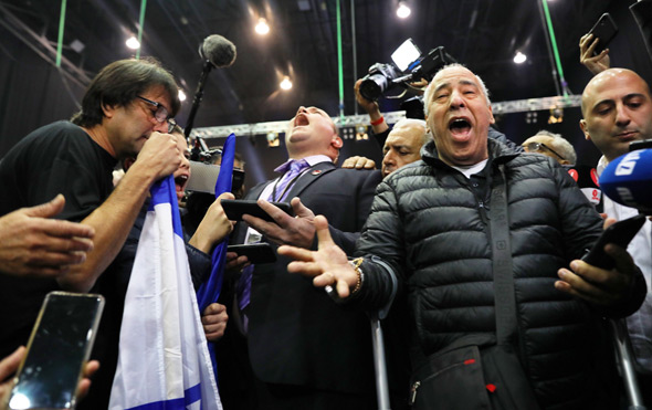 Likud activists, early Tuesday morning. Photo: Tal Shahar Likud activists, early Tuesday morning. Photo: Tal Shahar