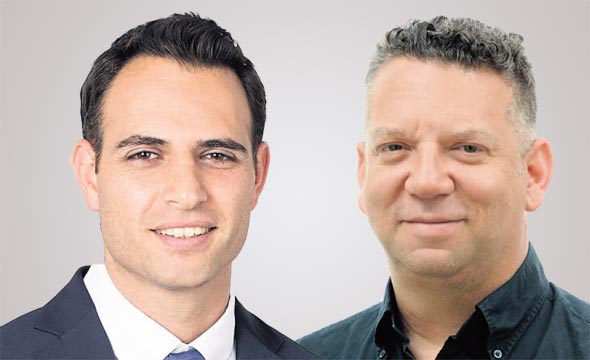 מימין: יובל לנדסברג מסנו ועמוס פם מרקיט בנקיזר. המכולות תקועות בנמלים מימין: יובל לנדסברג מסנו ועמוס פם מרקיט בנקיזר. המכולות תקועות בנמלים