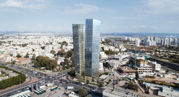 הדמיה של המגדל בקניון הצומת בכפ"ס הדמיה של המגדל בקניון הצומת בכפ"ס