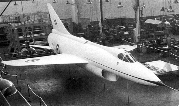 הוקר P.1121, מטוס העל הבריטי. בתמונה זו מוצג כמוק-אפ בקנה מידה מלא הוקר P.1121, מטוס העל הבריטי. בתמונה זו מוצג כמוק-אפ בקנה מידה מלא