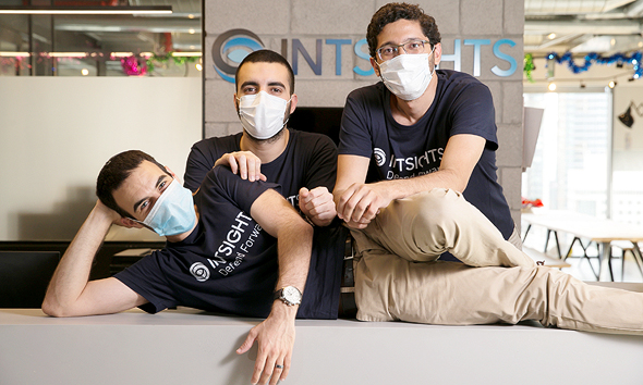 IntSights co-founders Guy Nizan, Alon Arvatz, and Gal Ben-David. Photo: Orel Cohen
