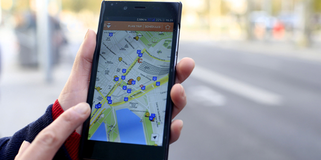 The Moovit app in action. Photo: Bloomberg
