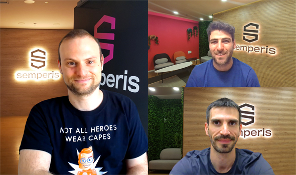Semperis co-founders Matan Liberman (top right) Guy Teverovsky (bottom) and Michael Brezman. Photo: Semperis Semperis co-founders Matan Liberman (top right) Guy Teverovsky (bottom) and Michael Brezman. Photo: Semperis