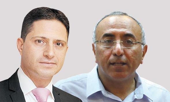 מימין: אבירם דהרי, ראש עיריית קריית גת, ורוביק דנילוביץ’, ראש עיריית באר שבע. קרב טריטוריאלי מימין: אבירם דהרי, ראש עיריית קריית גת, ורוביק דנילוביץ’, ראש עיריית באר שבע. קרב טריטוריאלי