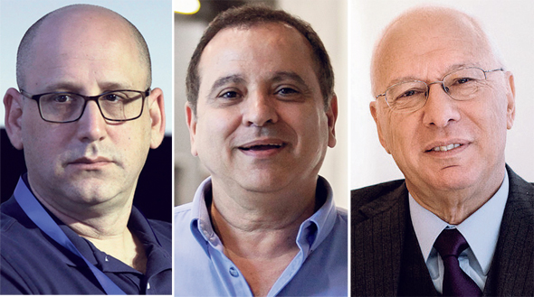 מימין: חיים כצמן, מנכ"ל גזית גלוב, קובי מימון, מבעלי השליטה באיירפורט סיטי וניר שטרן, מנכ"ל פז מימין: חיים כצמן, מנכ"ל גזית גלוב, קובי מימון, מבעלי השליטה באיירפורט סיטי וניר שטרן, מנכ"ל פז