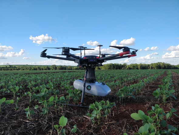 A Taranis drone operating in the field. Photo: Taranis Argentina A Taranis drone operating in the field. Photo: Taranis Argentina