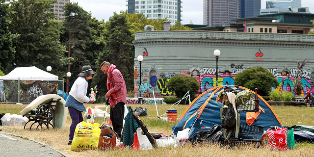 מחוסרי בית ב סיאטל ארה"ב, צילום: אם סי טי