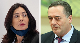 מימין שר האוצר ישראל כץ ושרת התחבורה מירי רגב, צילום: אוראל כהן, אוהד צויגנברג