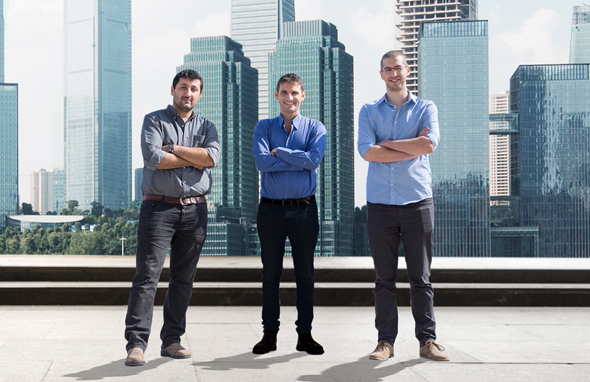 Medigate co-founders Jonathan Langer (CEO), Itay Kirshenbaum (VP R&amp;D) and Pini Pinhasov (VP Product). Photo: Menash Cohen