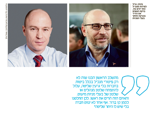 מימין: אייל לפידות ומנכ"ל כלל יורם נוה. ברקת האשים את היו"ר בכניעה ללחץ בעלי המניות מימין: אייל לפידות ומנכ"ל כלל יורם נוה. ברקת האשים את היו"ר בכניעה ללחץ בעלי המניות